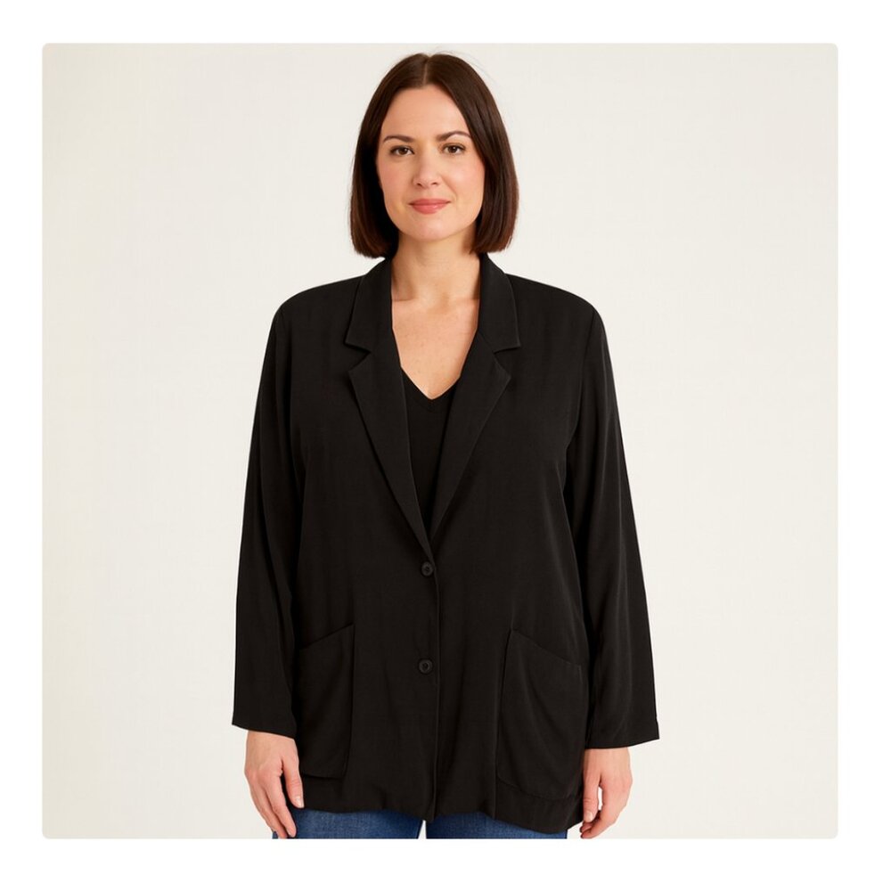 Eileen Fisher Pocket Long Jacket Size Small EUC